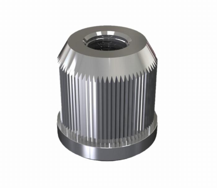 Silver M12 Threaded insert for 1.1 mm Stainless steel tube
