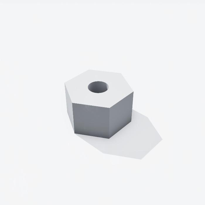 Trapezoidal leadscrew nut TR10x3 right - hexagonal aluminium - beta