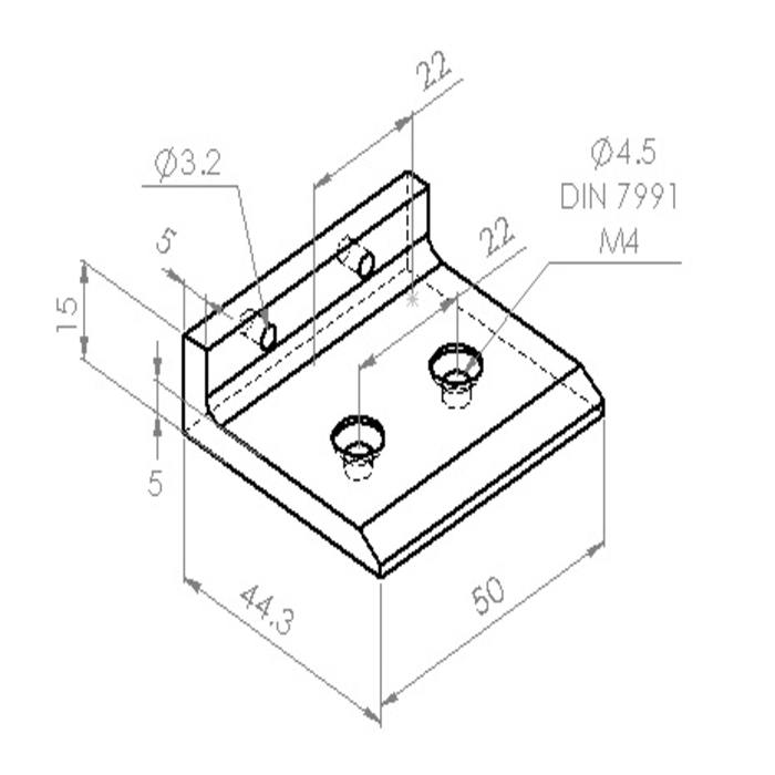 Doorstopper for profiles slot 8 I-Type - 3DP