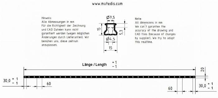 Linear guide rail AR/HR15-N