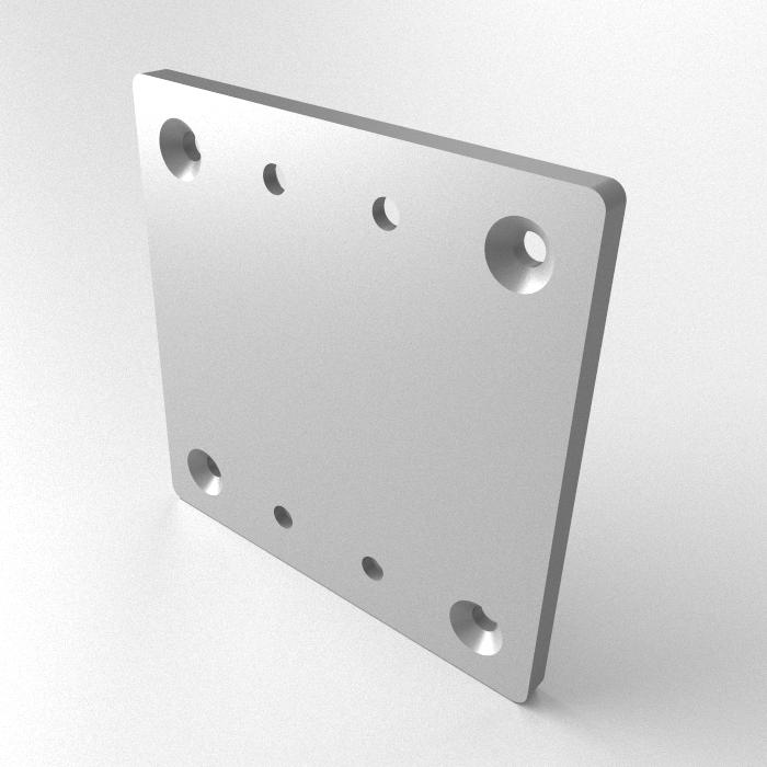 T-Connector Plate 160x160x10, 8-Hole , Laser cut