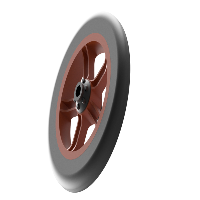 Wheel 304.8 mm solid rubber ball bearings Rim in orange