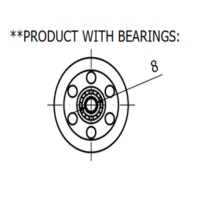 Wheel 304.8 mm solid rubber ball bearings Rim in orange