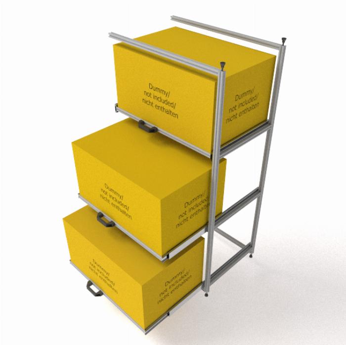 Rear garage configurator with telescopic slider /Additional modules
